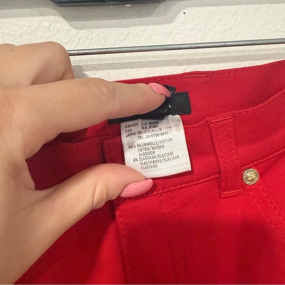 Escada Red Straight Leg Jeans 34/XS - Picture 4 of 8